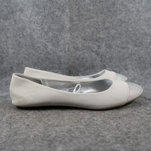 Dollhouse Shoes Womens 8 Ballet Flats Embellished Round Toe Slip On Comfort - Picture 1 of 13